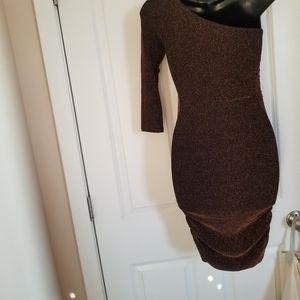 Janice Like New One Sleeve Metallic Dress